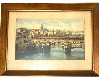 Ponte Vecchio Italy Signed Print 