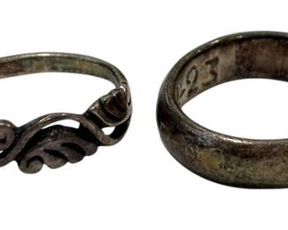 Pair of Sterling Silver Rings 