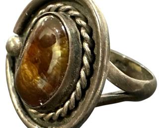 Sterling Silver Tigers Eye Ring 