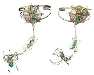 Mexico Alpaca Vintage Spider in Web Cuff 