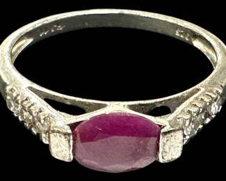 Sterling Silver Ruby Gemstone Ring 