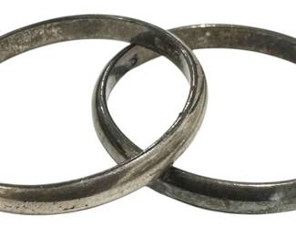 2 Sterling Silver Band Rings 