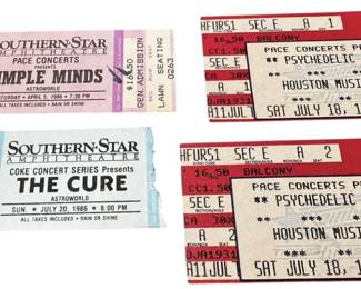 Collection of Vintage Concert Ticket Stubs 
