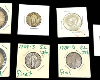 Variety of Silver Coins 