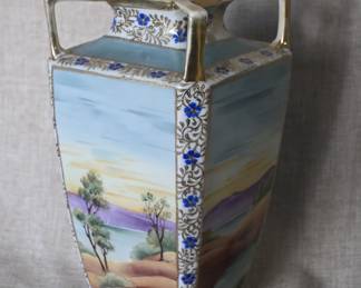 Asian hand painted vase