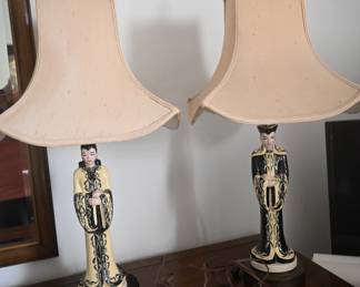 Asian Ceramic table lamps Woman and Man
