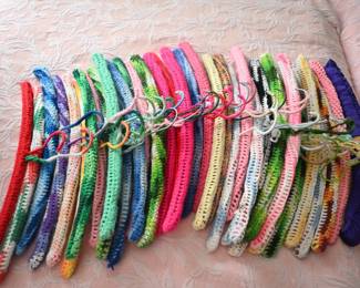 Vintage crochet hangers