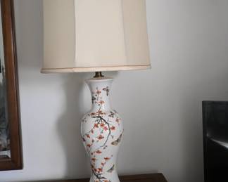 Cherry Bloom hand painted table lamp