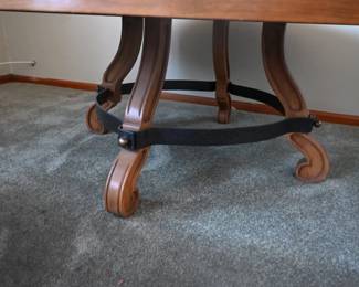 solid wood / metal coffee table