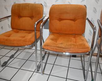 Vintage Mid Century Chrome chairs (3)
