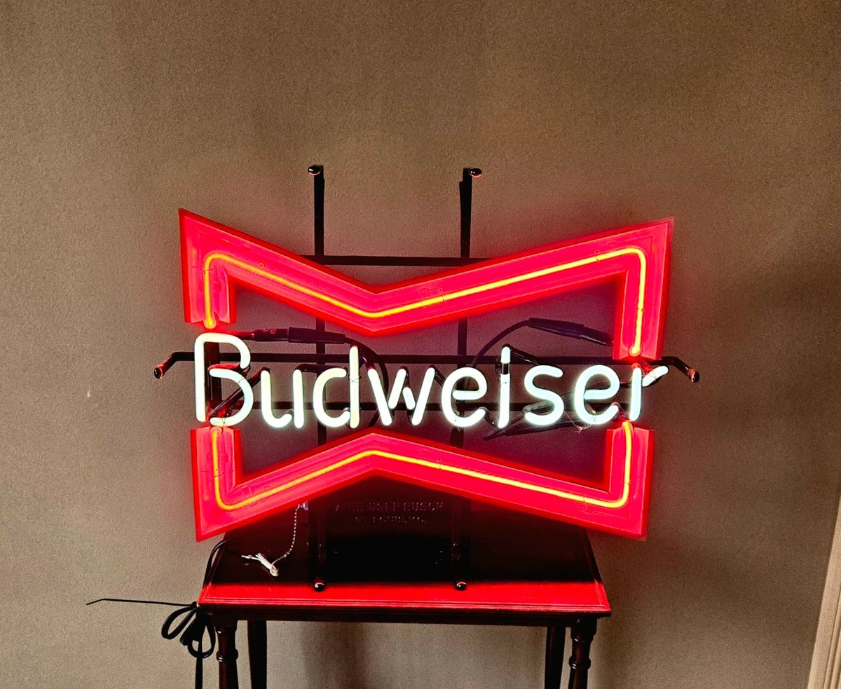 Vintage Budweiser Bow Tie Neon Sign