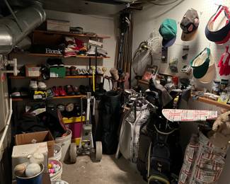 Golf Visors, Golf Hand Cart, Golf Shoes, Vintage & Modern Golf Clubs And Other Sporting Goods