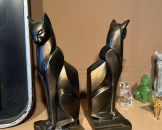 Vintage Black Cats Sculptures