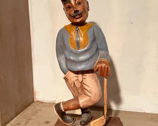 Vintage Wood Carved Golfer