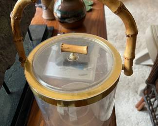 Lucite & Bamboo MCM Ice Bucket