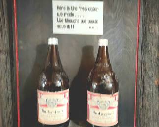Vintage Budweiser Bottle Display