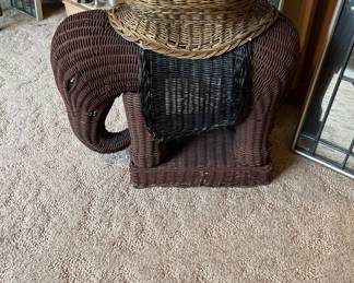 Elephant Wicker Plant Stand