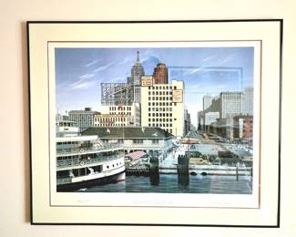 Boblo Island Ferry docked at Downtown, Framed Print