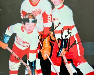 Photo Autographed by Gordie, Mark and Marty Howe