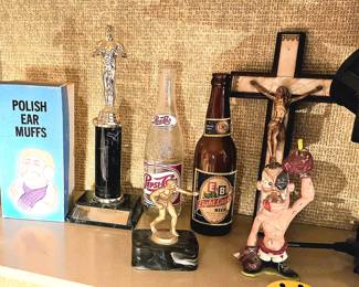 Crucifix, Beer Bottles, Polish Ear Muffs, Trophies