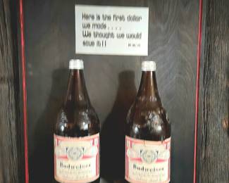 Old Budweiser Bottle Display