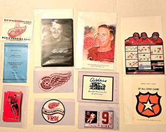 Detroit Red Wings Memorabilia, Al Kaline Autographed Golf Card, NHL All Star Game Media Guide