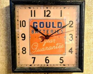 Vintage Gould Batteries Clock