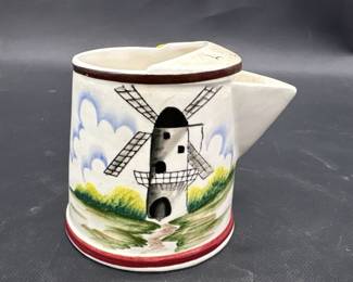 Vintage Porcelain Syrup Pitcher w/ Farm Scene