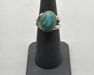 Sterling w/ Natural Stone Ring, Size 6, TW 7.45g