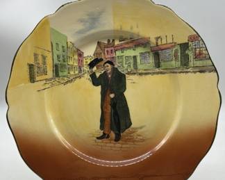 Antique Royal Doulton Dickens Ware Scalloped Plate