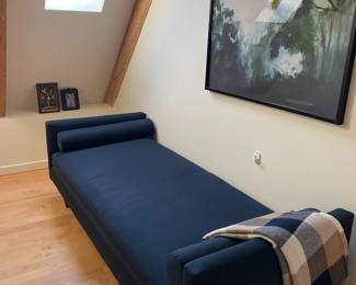 $1160.  Room & Board Jasper Day Bed 86"w x 36"d x 27"h at the arms.  Originally $2638.  Currently online for $1999 plus tax.  