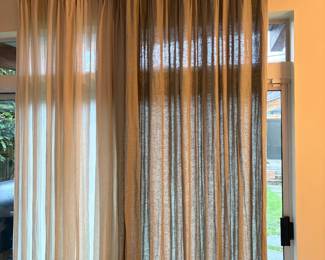 Linen Drapes 104" x 104" each panel, sold in pairs for $200 a pair during in person shopping.