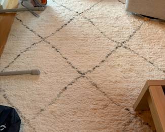 $690 Plush Moroccan Crate and Barrel wool rug 9' x 12'. 