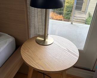 $40   3 legged round side table  lamps have sold. sold. 16" d. x 20"h.