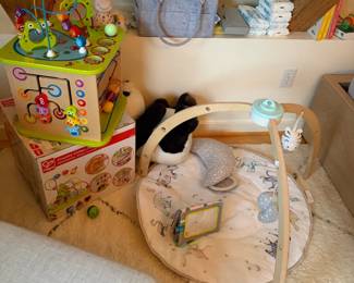 More toys and other baby gear for sale during in person shopping Friday & Saturday.