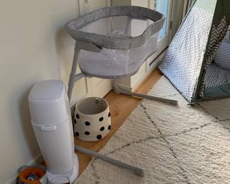 Bassinet, diaper pail and more for sale during in person shopping Friday and Saturday.