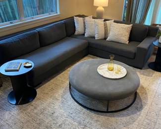 $6000.  Restoration Hardware Modena Track Arm Right Arm Return Sectional sofa in carbon.   Down feather and Para Italian Performance Fabric.  Arm to the left in this photo is 6 ft wide by 41 inches deep by 30 inches high. Arm to the right is 8 feet wide by 41 inches deep by 30 inches high. Currently online for $12,790 plus tax and shipping.
