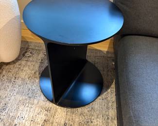 $980 One of a pair of Restoration Hardware steel round table.  Originally $1050 each. 20 inch diameter by 22 inches high. Minor wear. 