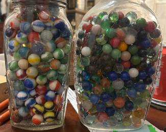Just what it looks like — two jars marbles. 