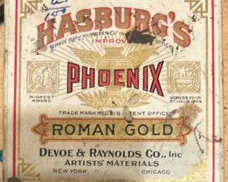 Antique artist's gold paint package