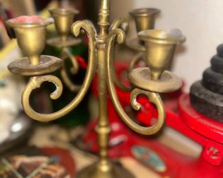 Small vintage brass candelabra