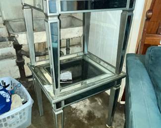 CHROME MIRRORED END TABLES (ASHLEY?)