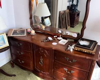 FRENCH PROVINCIAL DRESSER & MIRROR