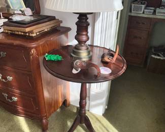 PAIR OF THESE WALNUT LAMP TABLES