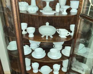 FULL OF VINTAGE MILK GLASS!