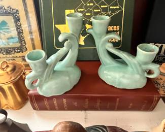 VINTAGE ART DECO CANDLE HOLDER PAIR