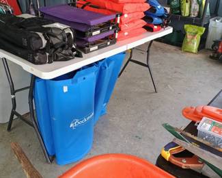 stadium seats, life jackets