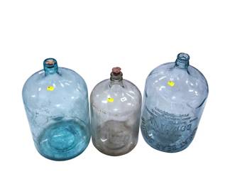Vintage Hand Blown Glass Demijohns