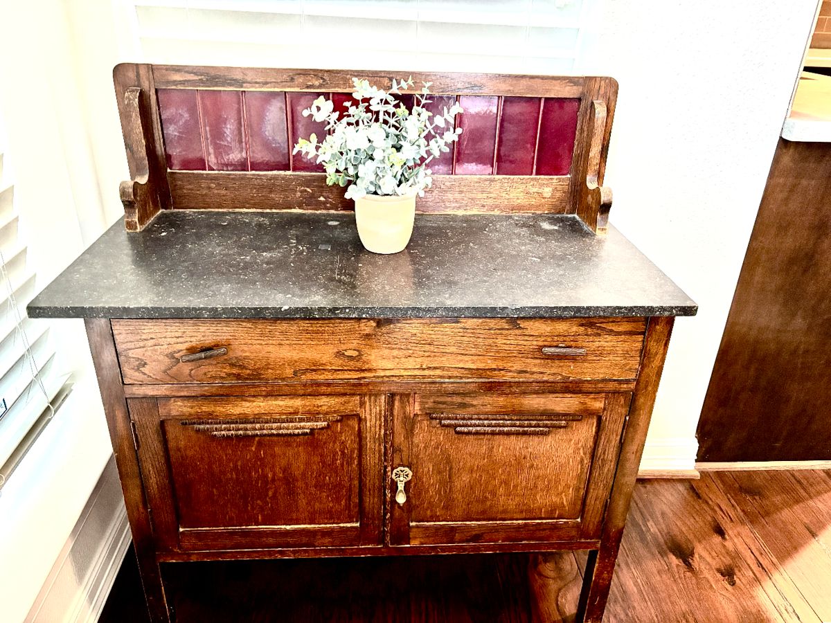 Antique wash stand with marble top