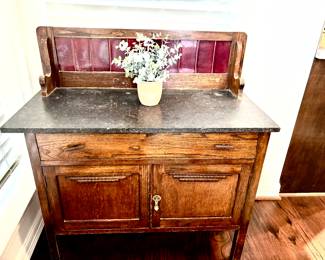 Antique wash stand with marble top